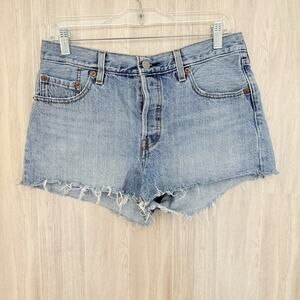 Levi's 501 Jean Shorts Women's Size 28 Denim Original High Rise Raw Hem Buttons